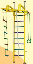 Детская шведская стенка Ladas желтая с рукоходом